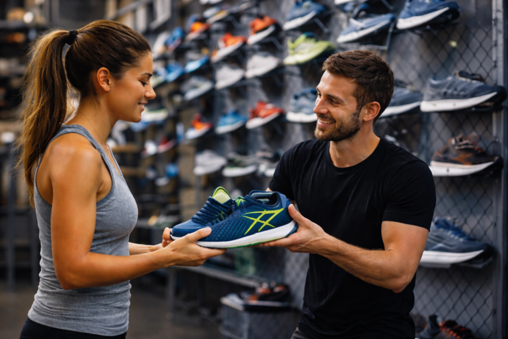 sports services at RunStore helping runners choose sports shoes